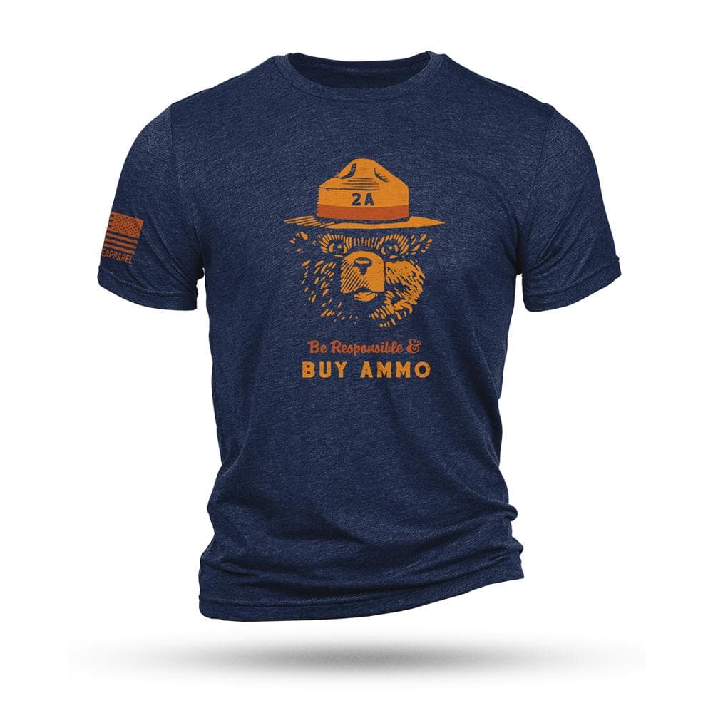Nine Line 2A Bear Navy Triblend T-Shirt 2XL