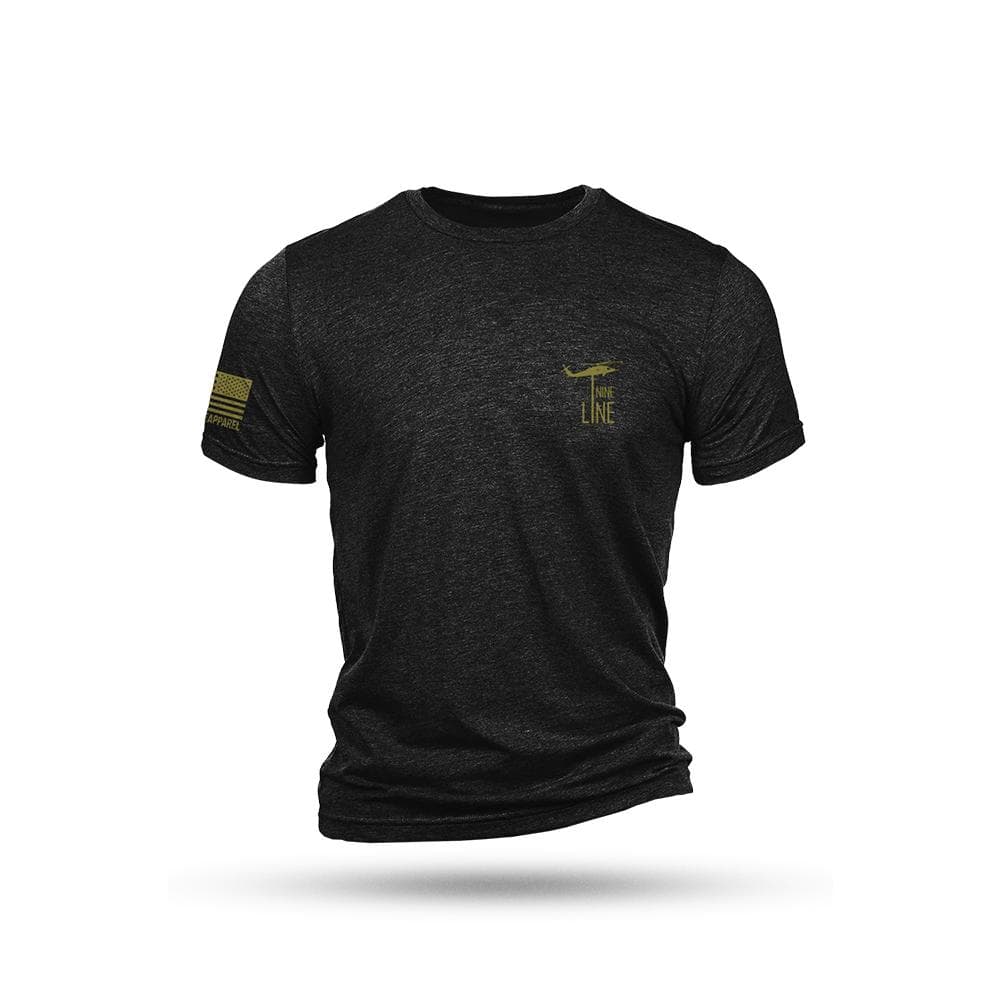 Nine Line American Camo Short Sleeve Shirt Black Triblend 2XL
