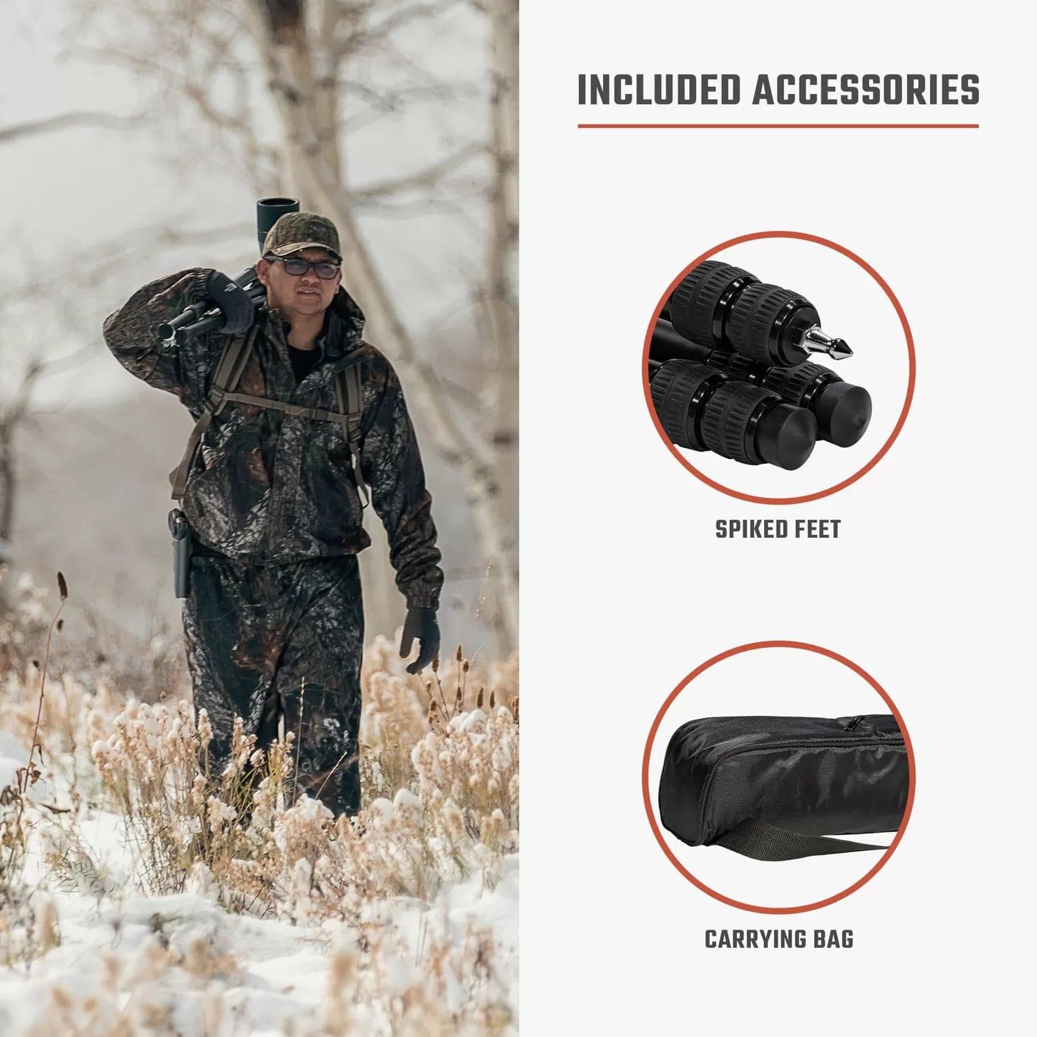 Athlon Midas AL28 Aluminum Tripod 17" - 65" Black with Soft Sided Carrying Case