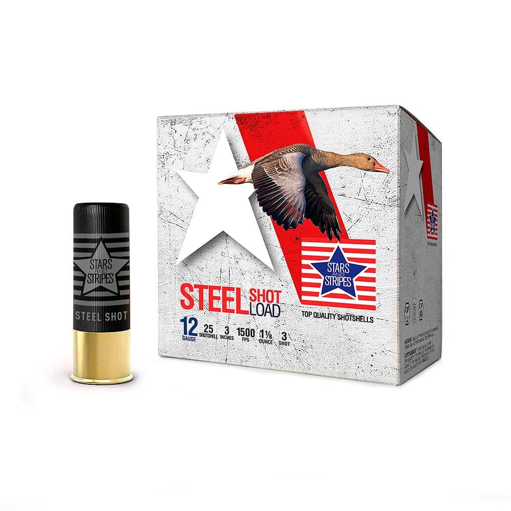 PPU Stars & Stripes Steel Shotshell 12ga 3'' 1-1/8 oz 1500 fps #3 25/ct