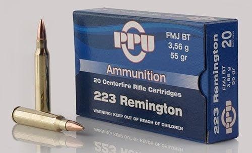 PPU Rifle Ammunition .223 Rem 55 gr FMJ-BT 3240 fps 20/ct