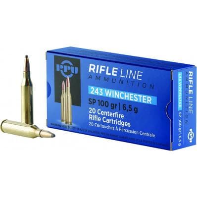 PPU Rifle Ammunition .243 Win 100 gr SP 2960 fps 20/ct