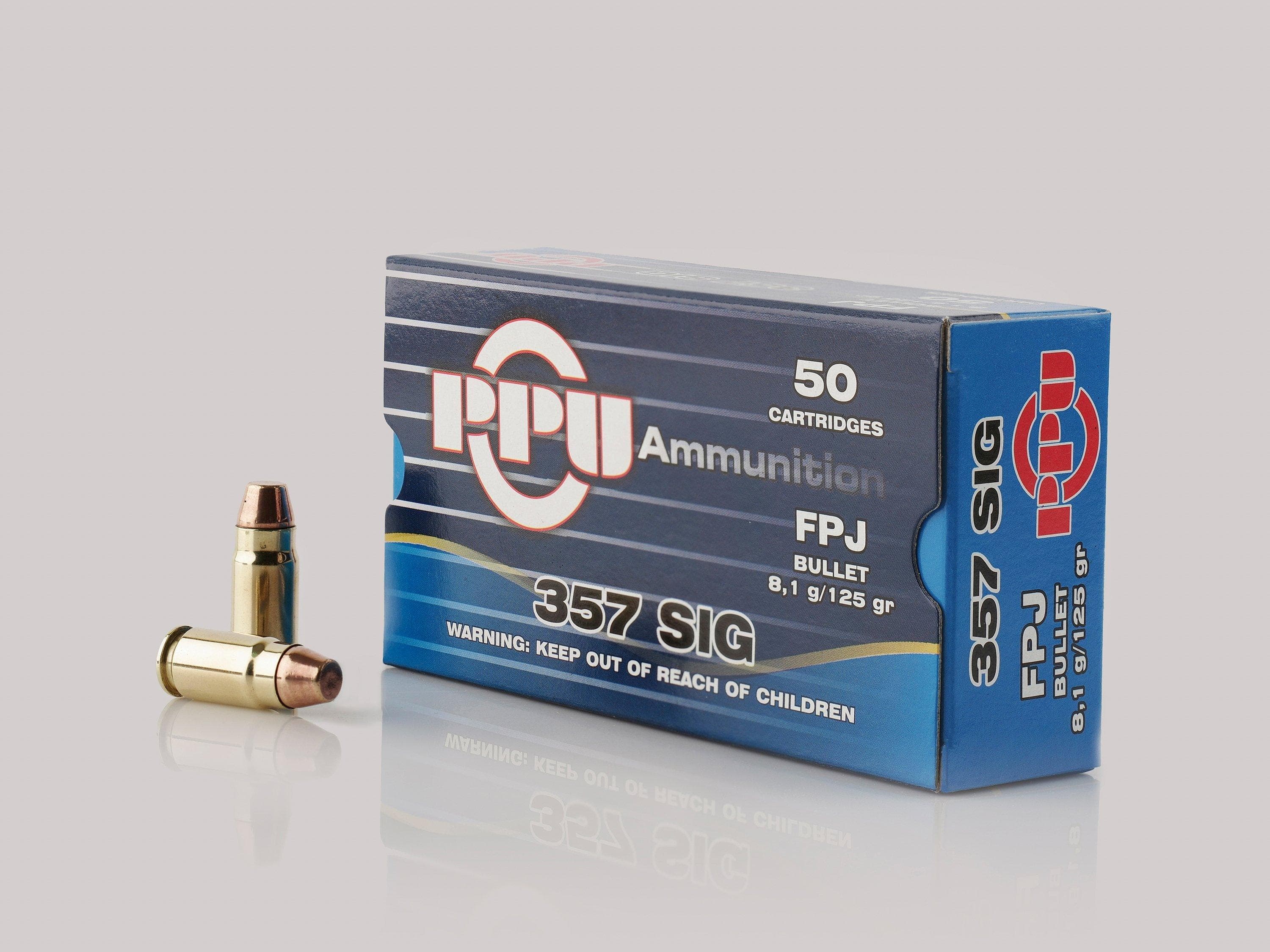 PPU Handgun Ammunition .357 SIG 125gr FPJ 1542 fps 50/ct