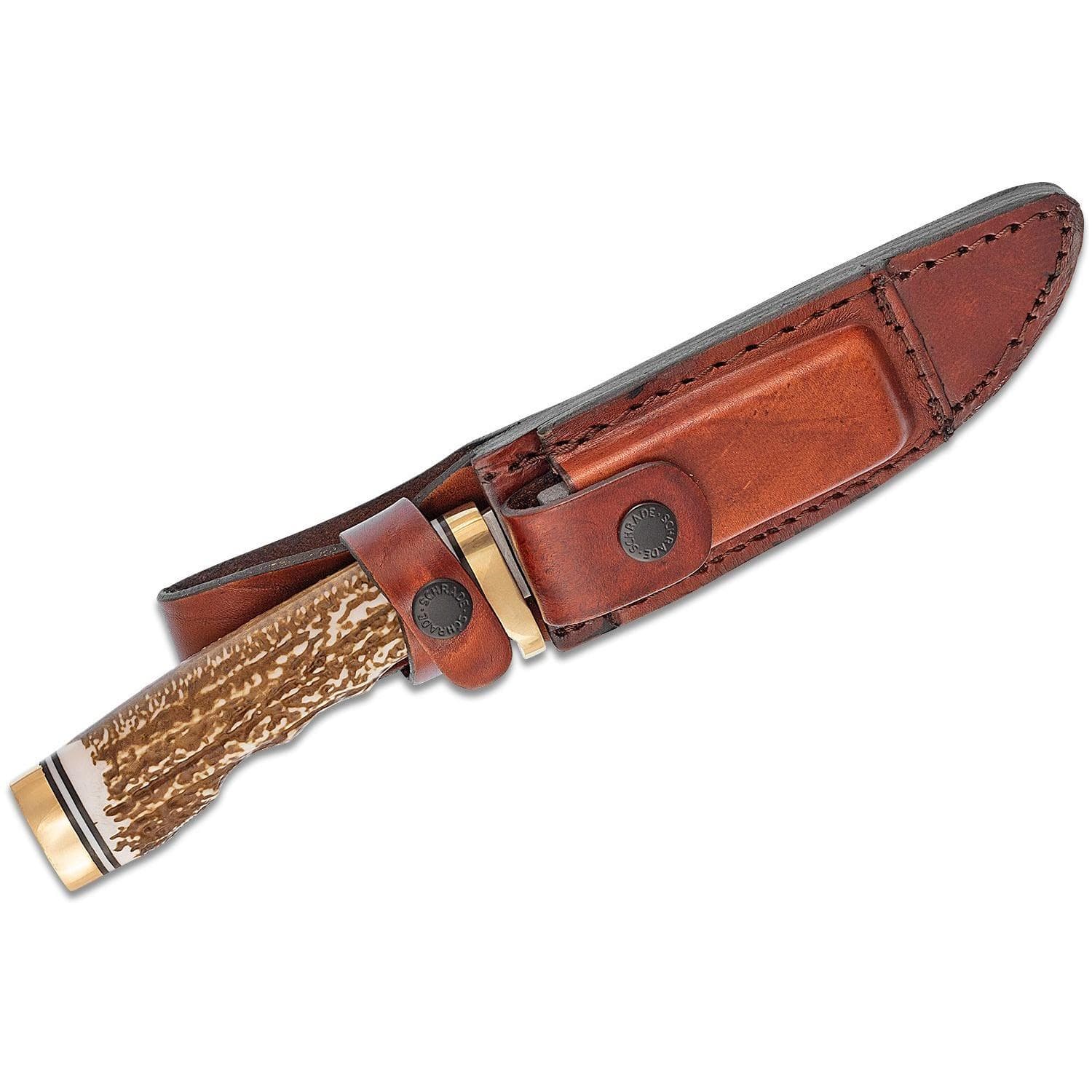 Schrade Uncle Henry Next Gen 153UH Fixed Knife 4-9/10" Trailing Point Blade Brown