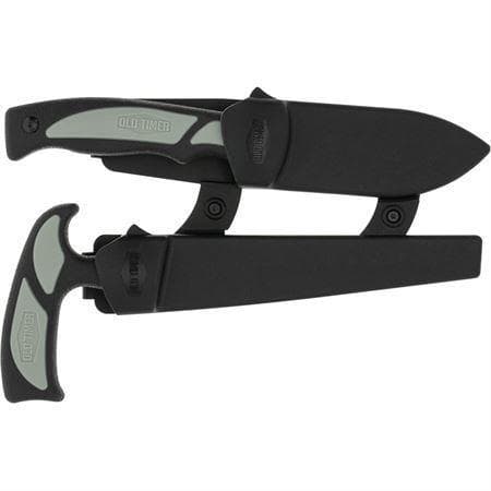 Battenfeld Knives Old Timer Hunter Combo Serrated Blade and Guthook Blade Black and Grey