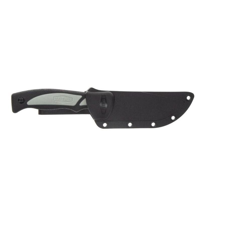 Old Timer Trail Boss Caping Knife 3 7/10" Fixed Blade Black and Grey
