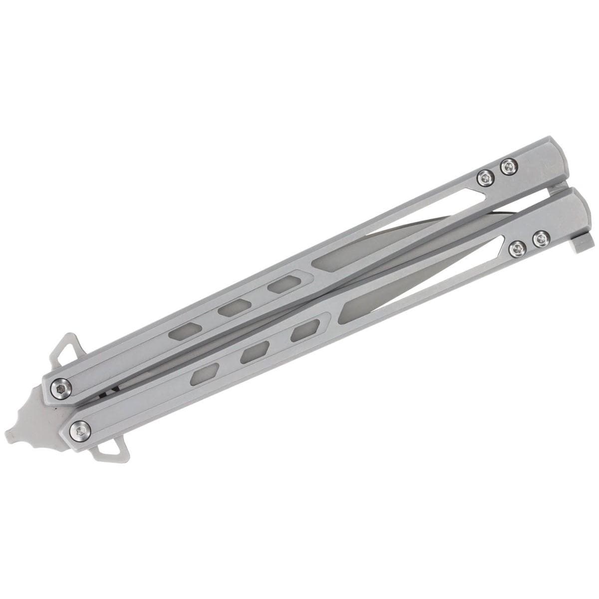 Schrade Alkymest Butterfly Folding Knife 4" Blade Silver