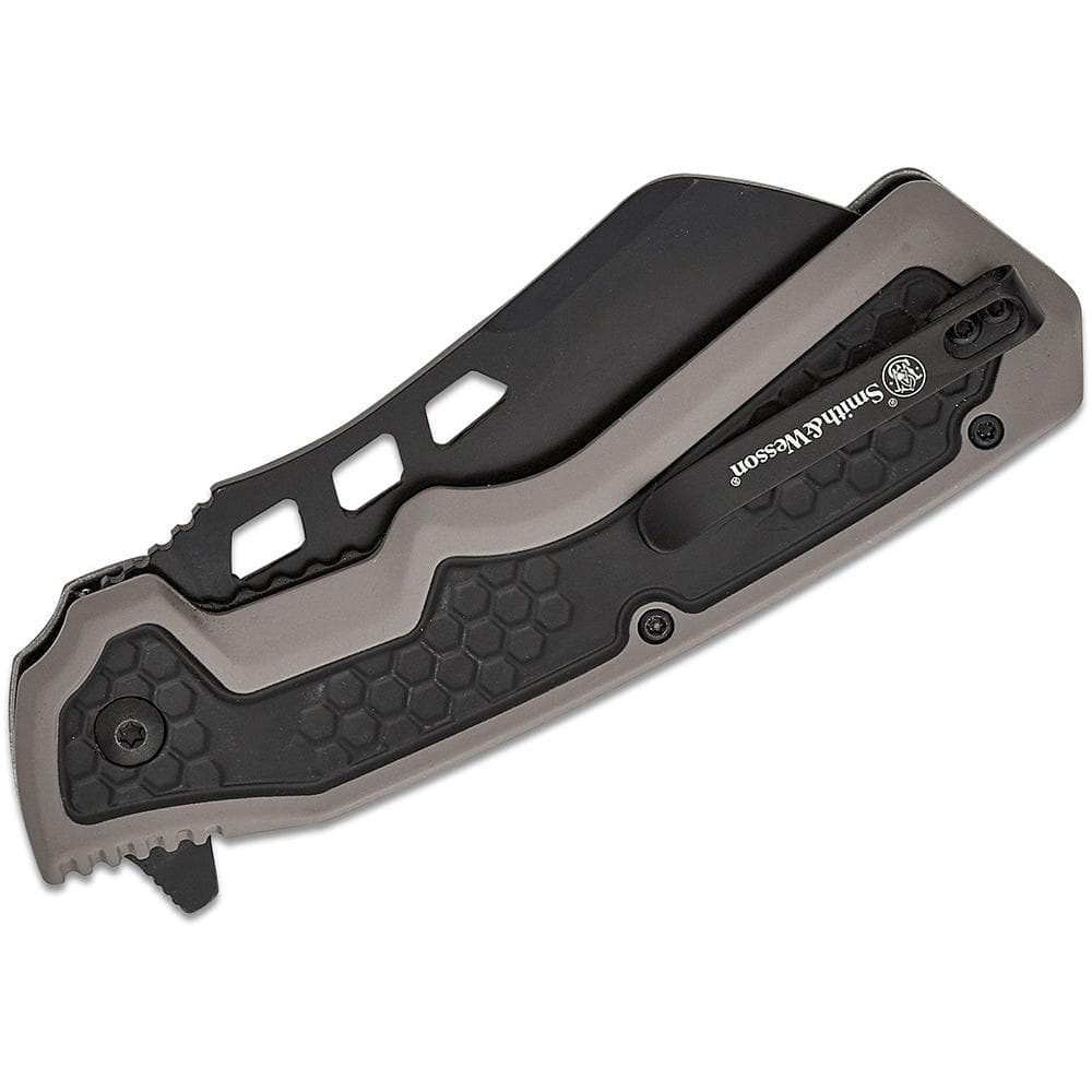 Smith & Wesson Extraction and Evasion Assisted Folding Knife 3-1/2" Cleaver Blade Black