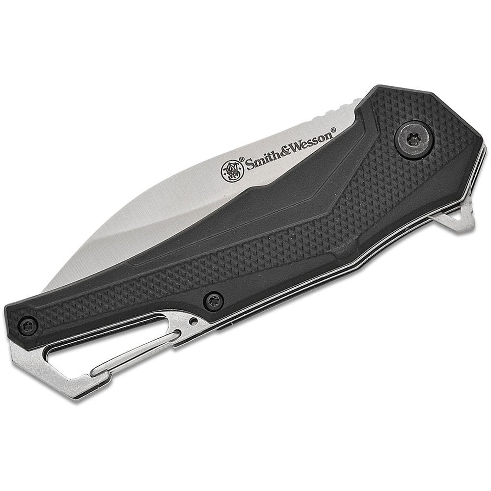 Smith & Wesson Oasis Carabiner Folding Knife 3" Drop Point Blade Black