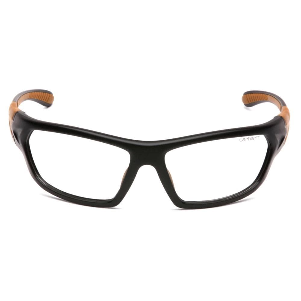 Pyramex Carhartt Carbondale Shooting Glasses Black and Tan with Clear Lens