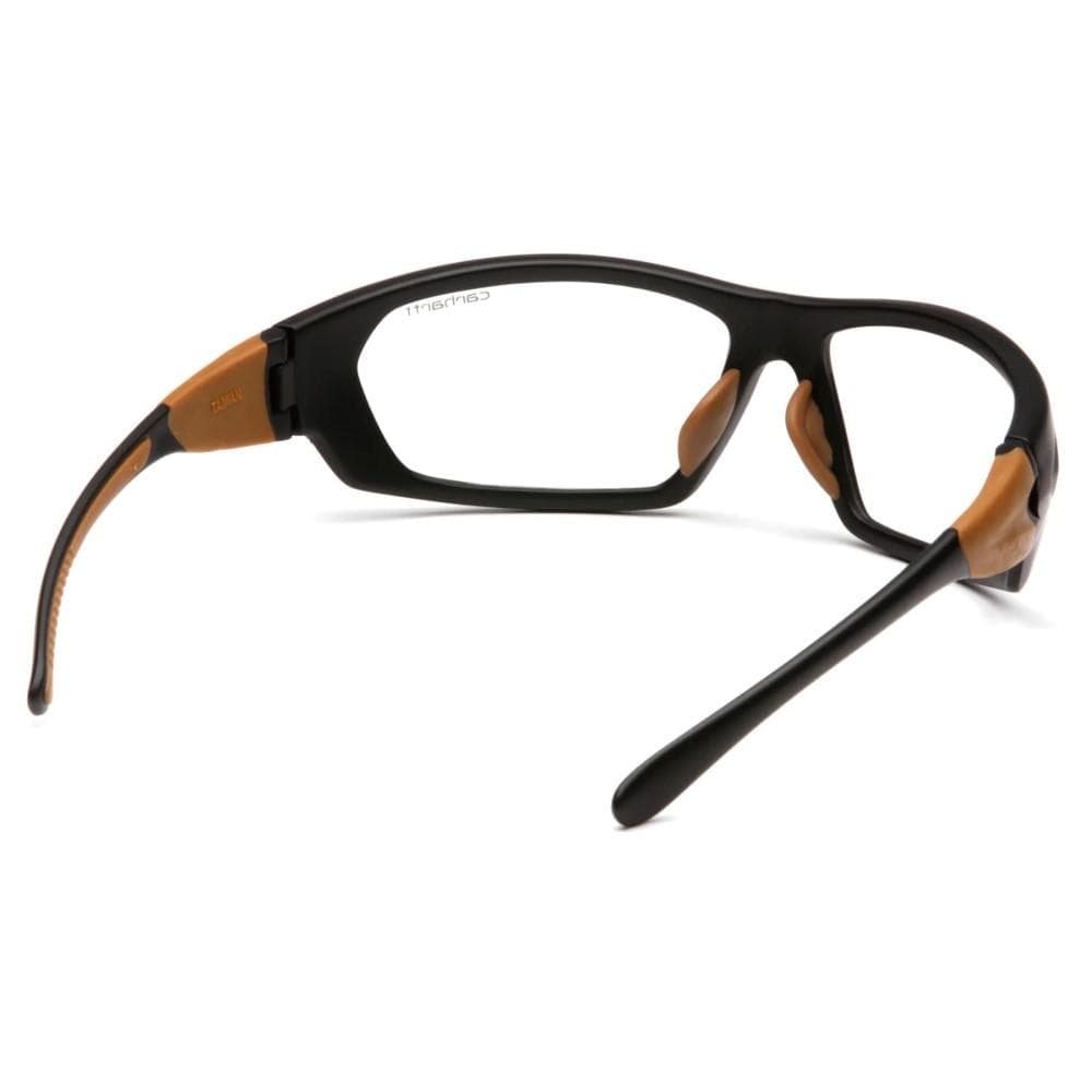 Pyramex Carhartt Carbondale Shooting Glasses Black and Tan with Clear Lens