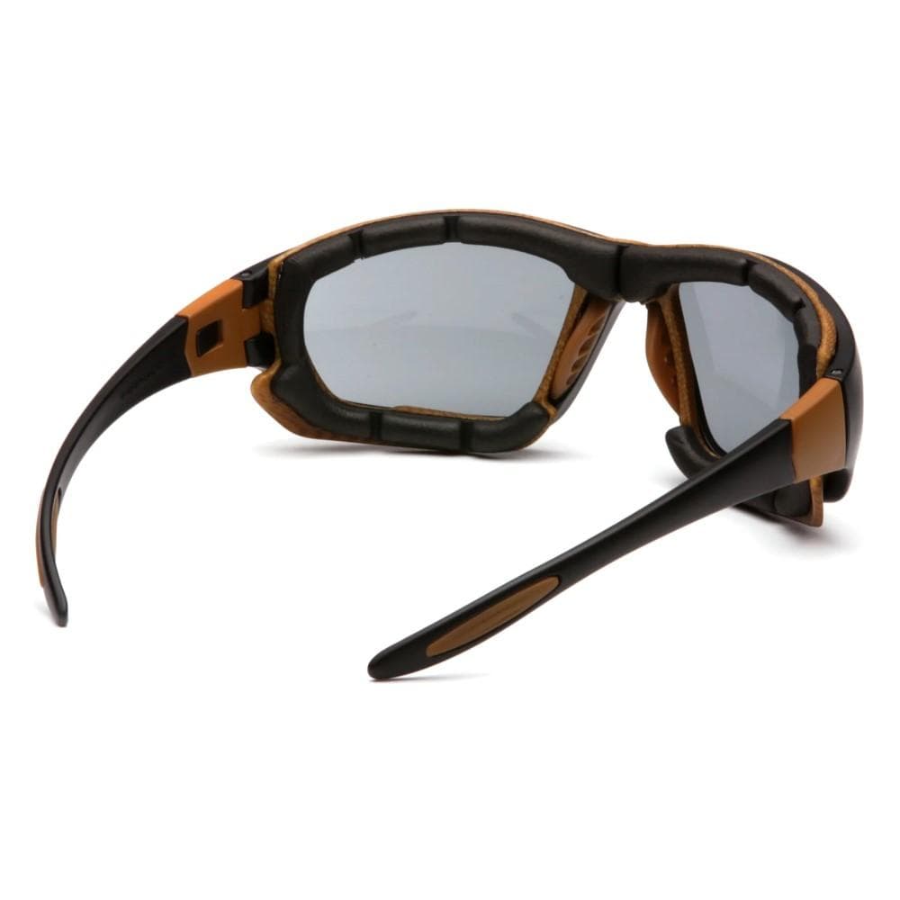 Pyramex Carhartt Carthage Shooting Glasses Black and Tan with Grey Anti-Fog Lens