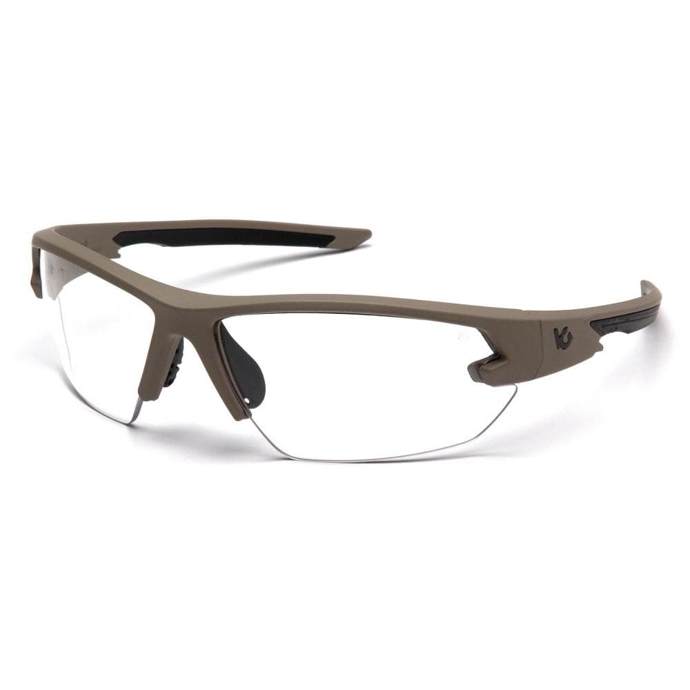 Pyramex Venture Gear Semtex 2.0 Shooting Glasses Tan Frame with Clear Anti-Fog Lens