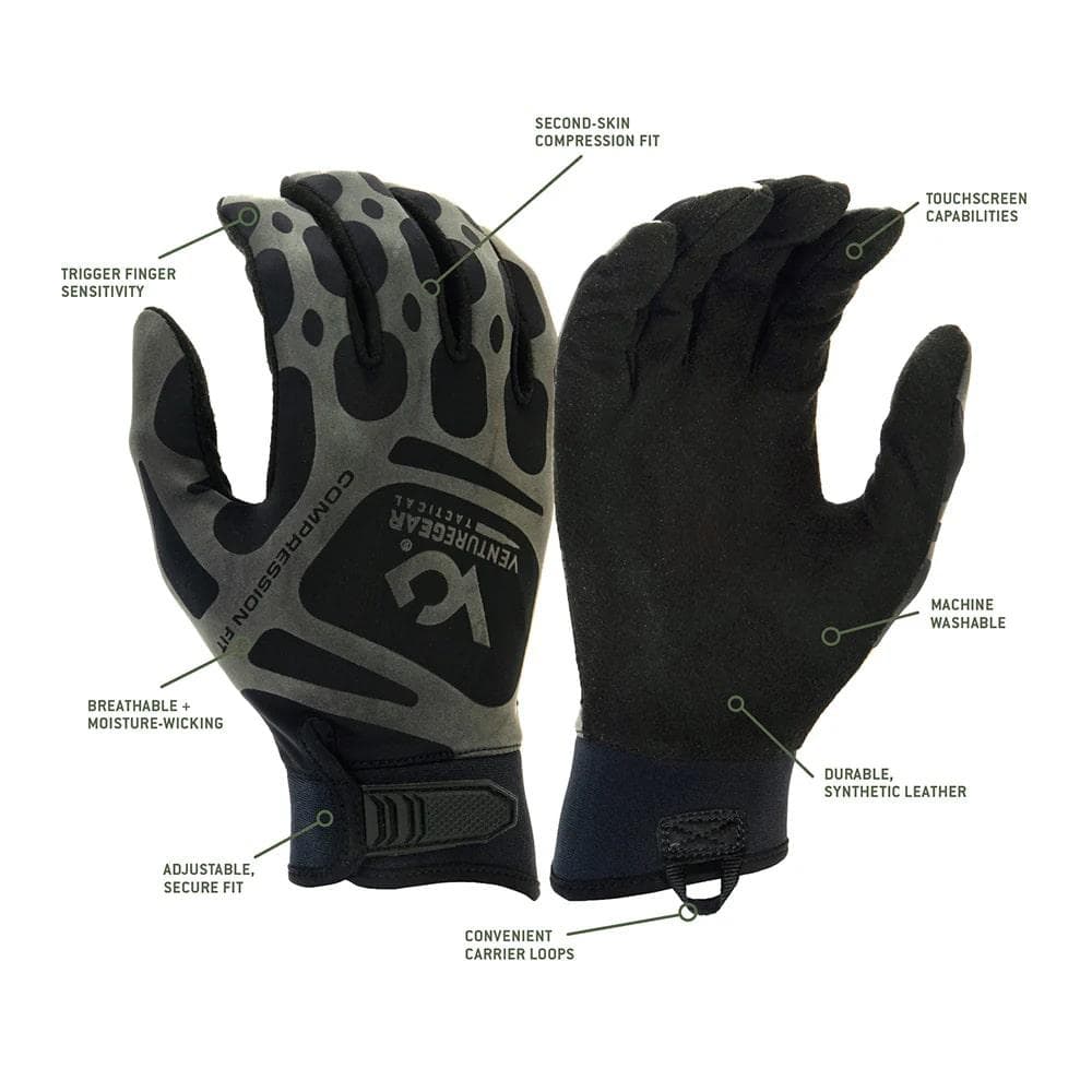 Venture Gear Tactical Compression Fit Training Gloves Black L