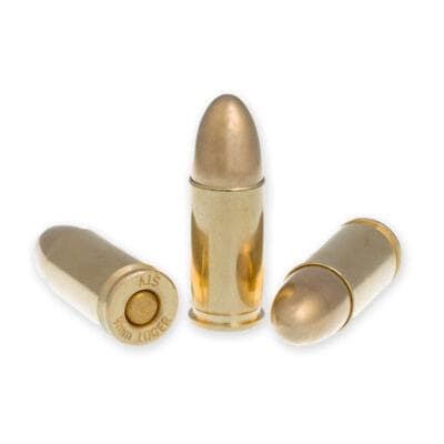 Patriot Sports Brass Case Handgun Ammunition 9mm Luger 124gr FMJ 1148 fps 50/ct