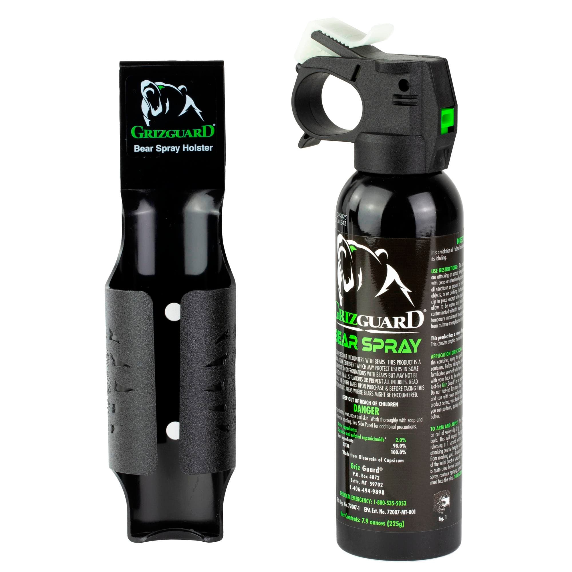 Griz Guard Bear Spray with Holster 7.9 oz Shrink Wrap Retail Packaging