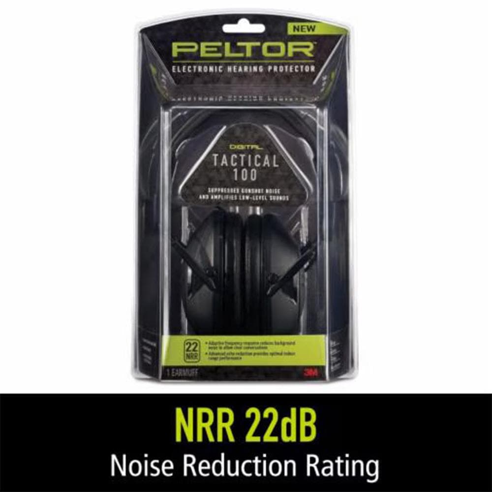 Peltor Sport Tactical 100 Electronic Ear Muffs 22dB Black