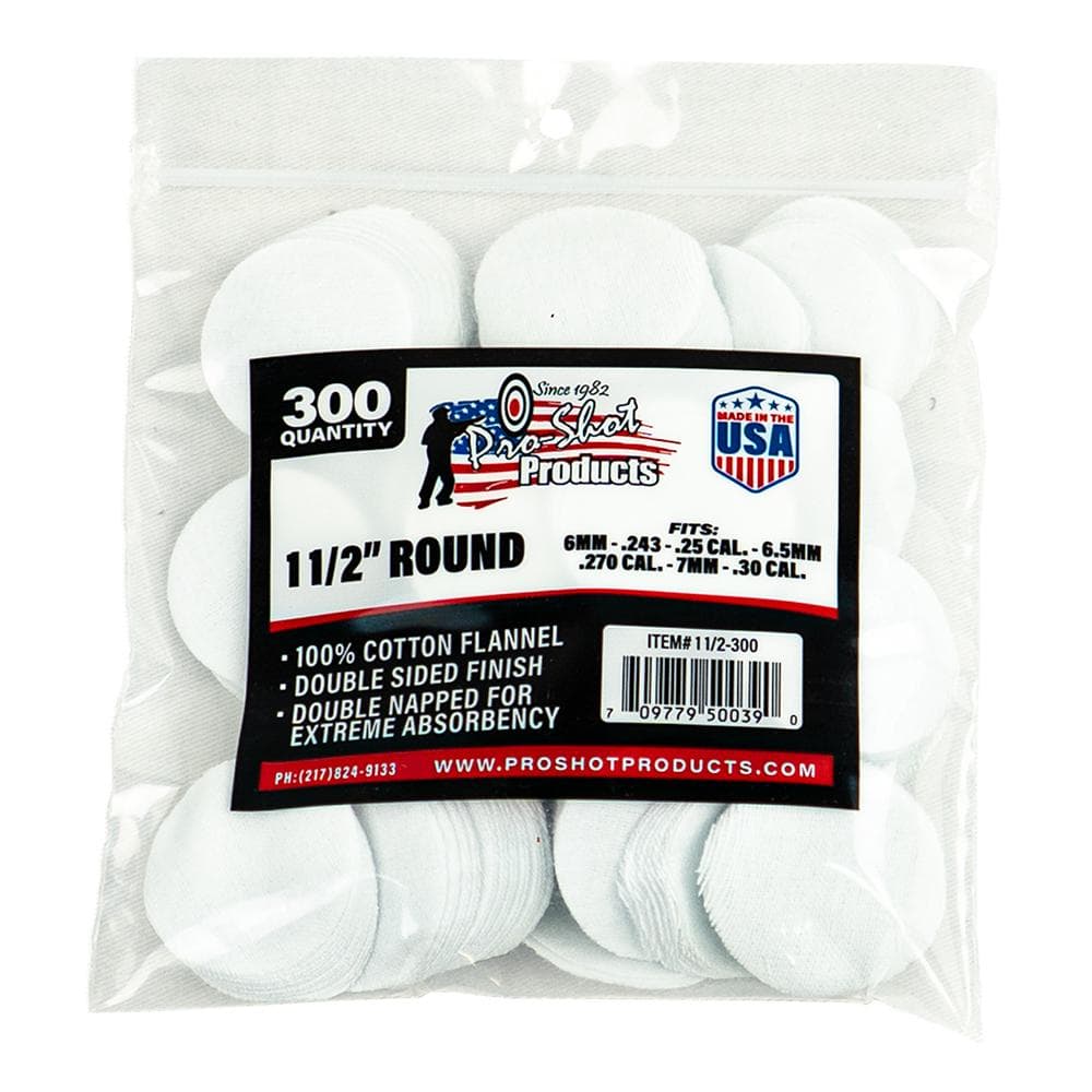 Pro-Shot 1 1/2" Round 100% Cotton Patches 300/ct