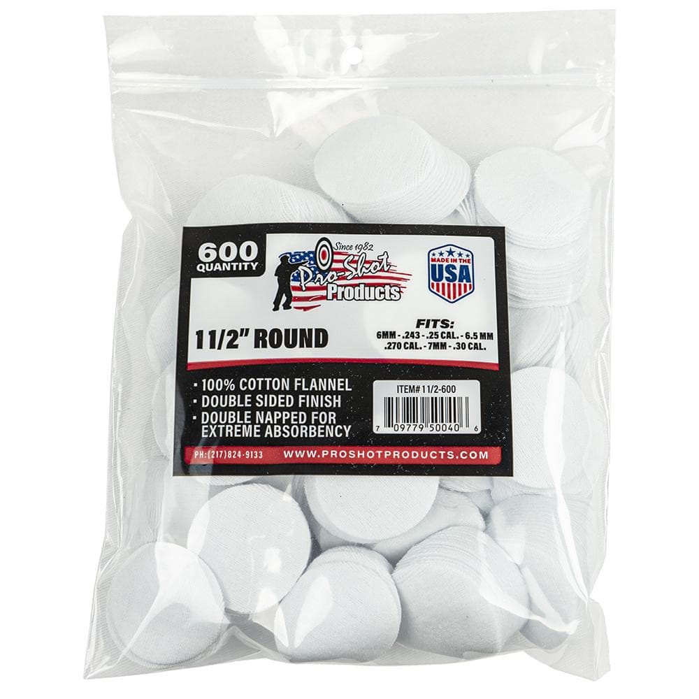 Pro-Shot 1 1/2" Round 100% Cotton Patches 600/ct
