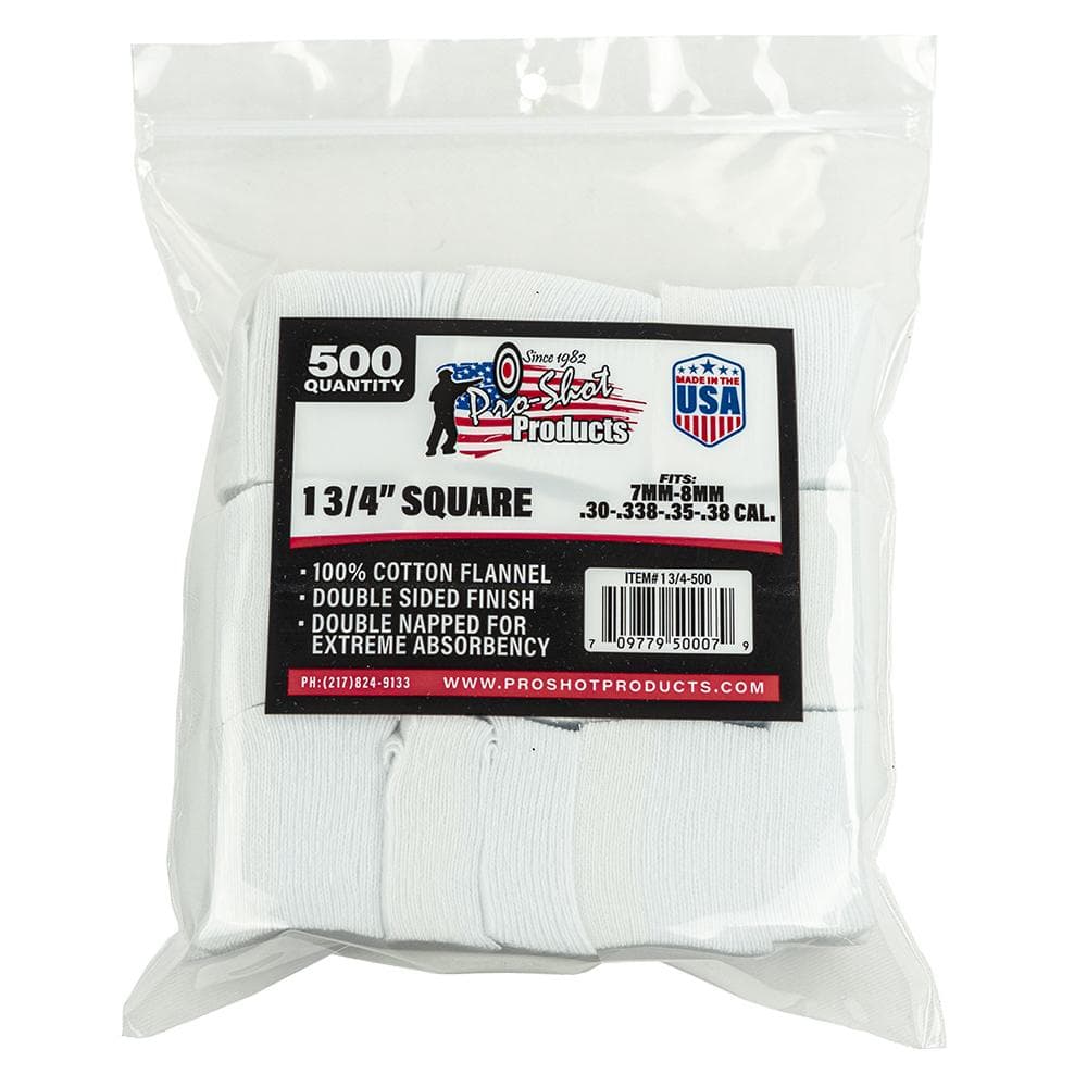 Pro-Shot 1 3/4" Square 100% Cotton Patches 500/ct