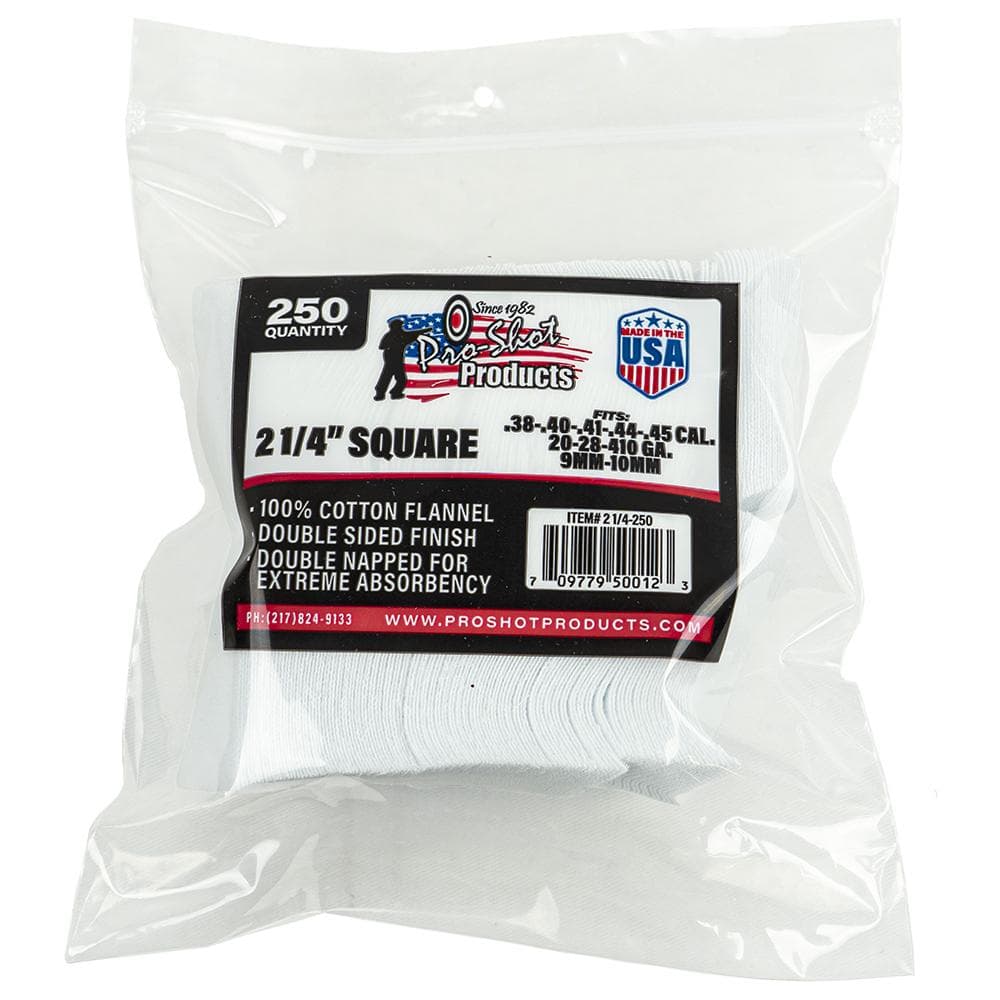 Pro-Shot 2 1/4" Square 100% Cotton Patches 250/ct