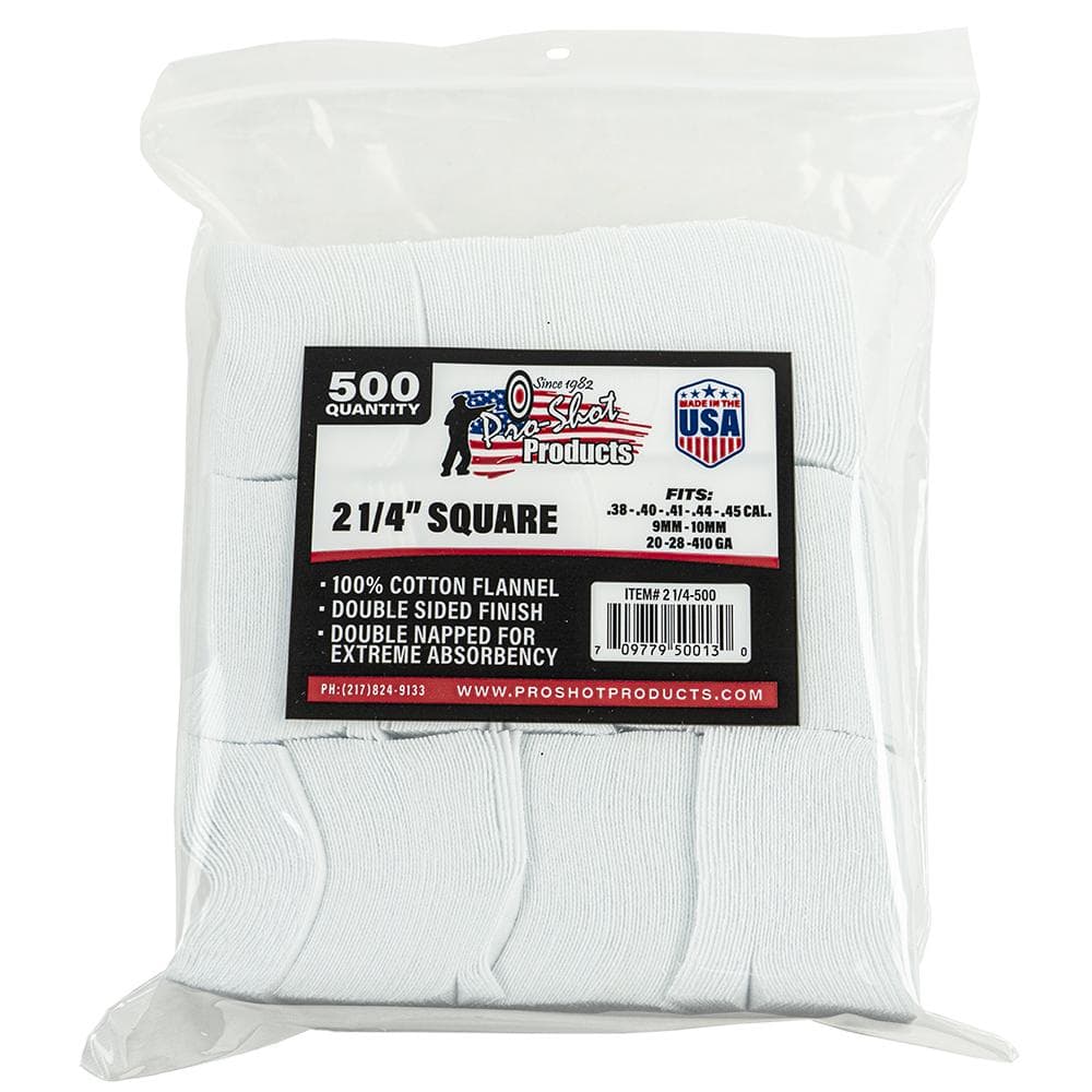 Pro-Shot 2 1/4" Square 100% Cotton Patches 500/ct