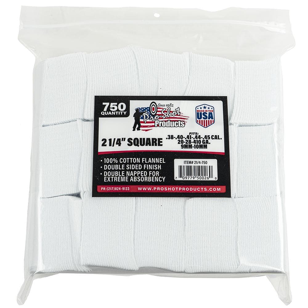 Pro-Shot 2 1/4" Square 100% Cotton Patches 750/ct