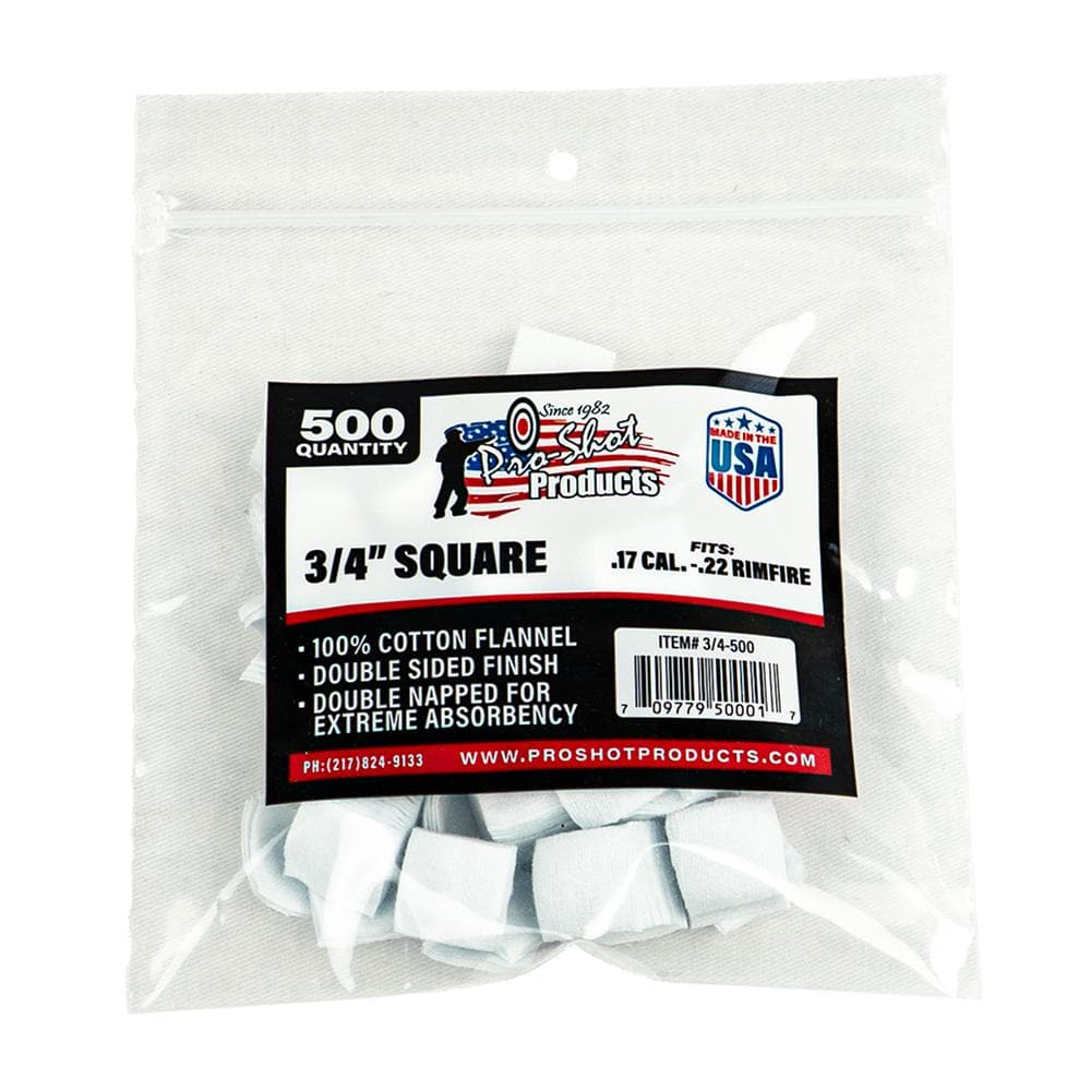 Pro-Shot 3/4" Square 100% Cotton Patches 500/ct