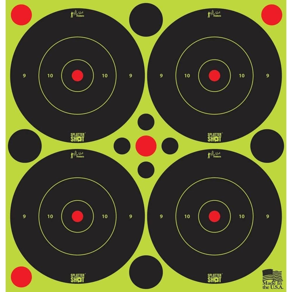 Pro-Shot 3" SplatterShot Green Bullseye Targets Peel and Stick with Pasters 48/ct
