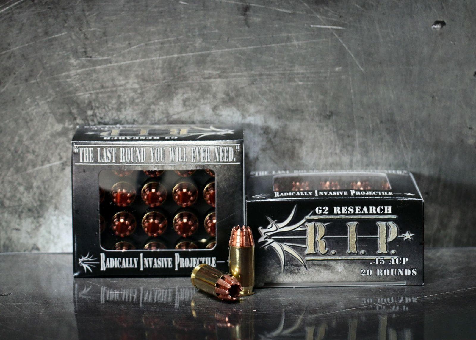 G2 Research R.I.P. Handgun Ammunition .45 ACP 162 gr HP 1020 fps 20/box