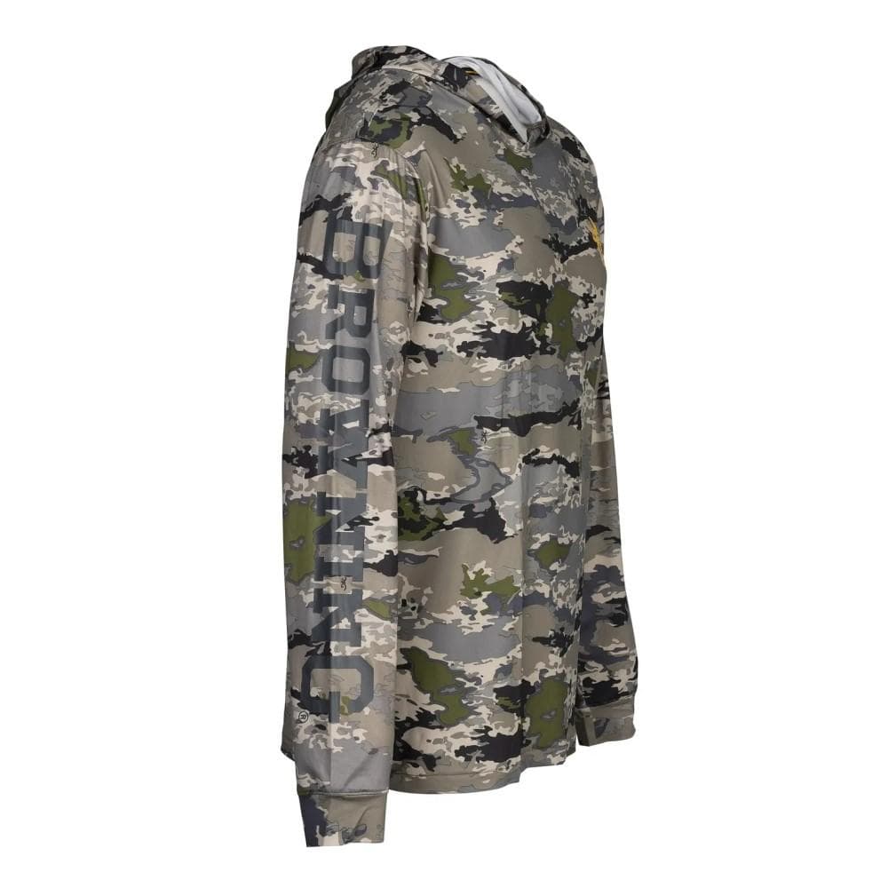 Browning Hooded Long Sleeve Tech Shirt Ovix Camo S