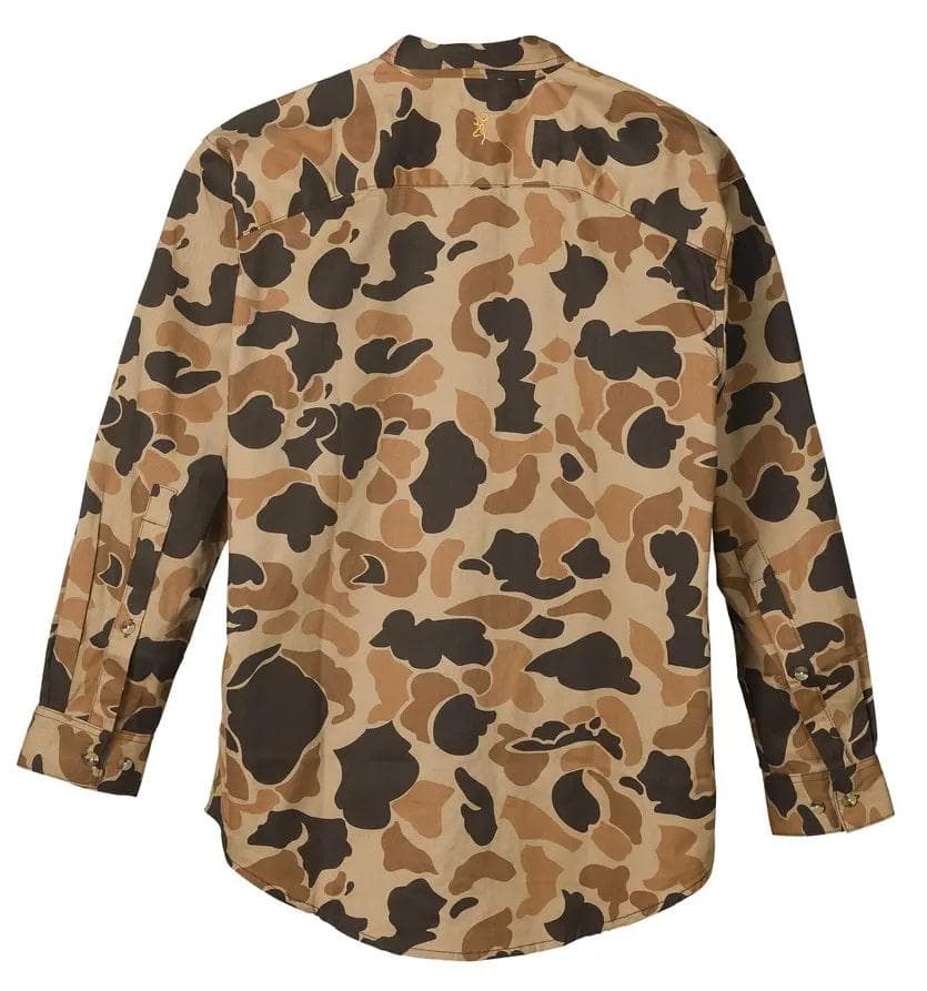 Browning Wasatch-CB Shirt Button-Front 2 Pocket Vintage Tan Camo L