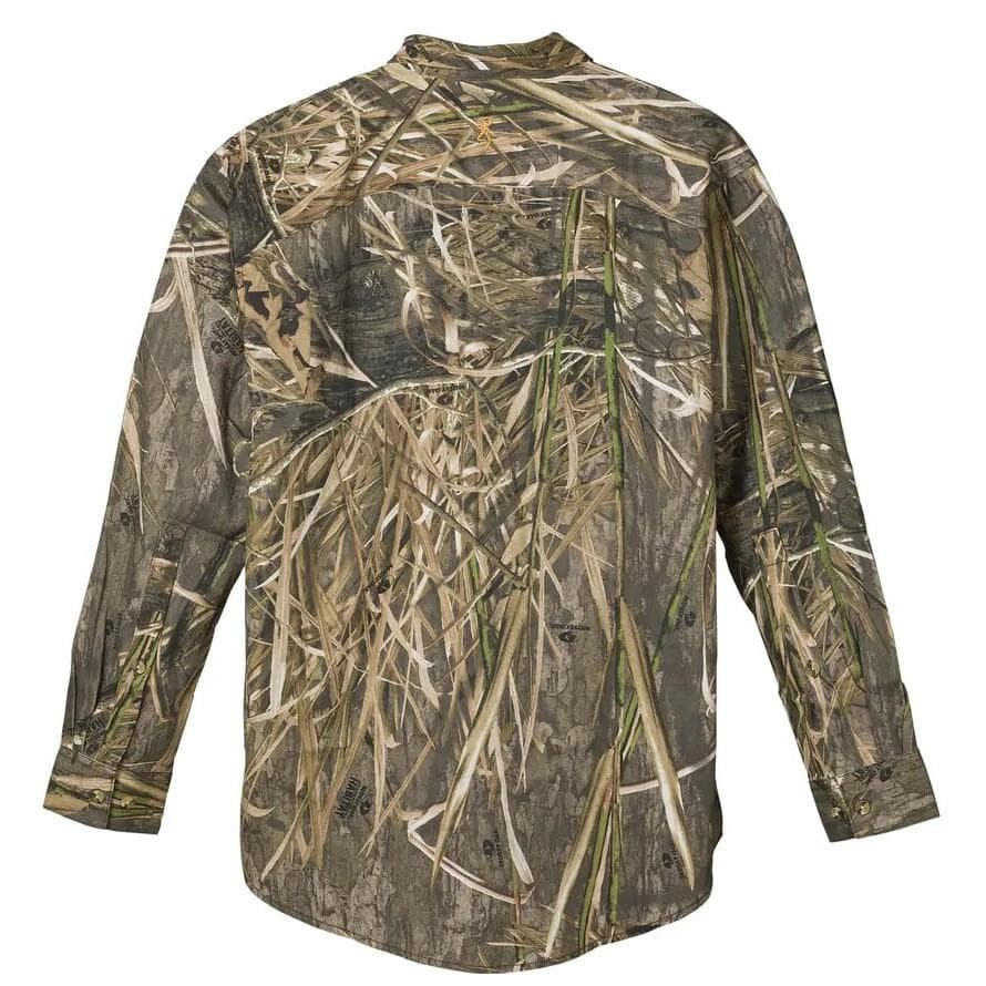 Browning Wasatch-CB Shirt Button-Front 2 Pocket Mossy Oak Shadow Grass Habitat S