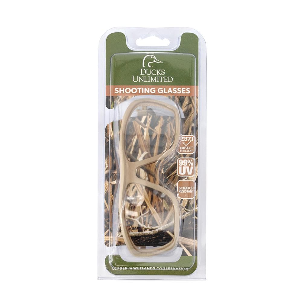 Ducks Unlimited Full-Frame Shooting Glasses Tan Frame with Clear Lens