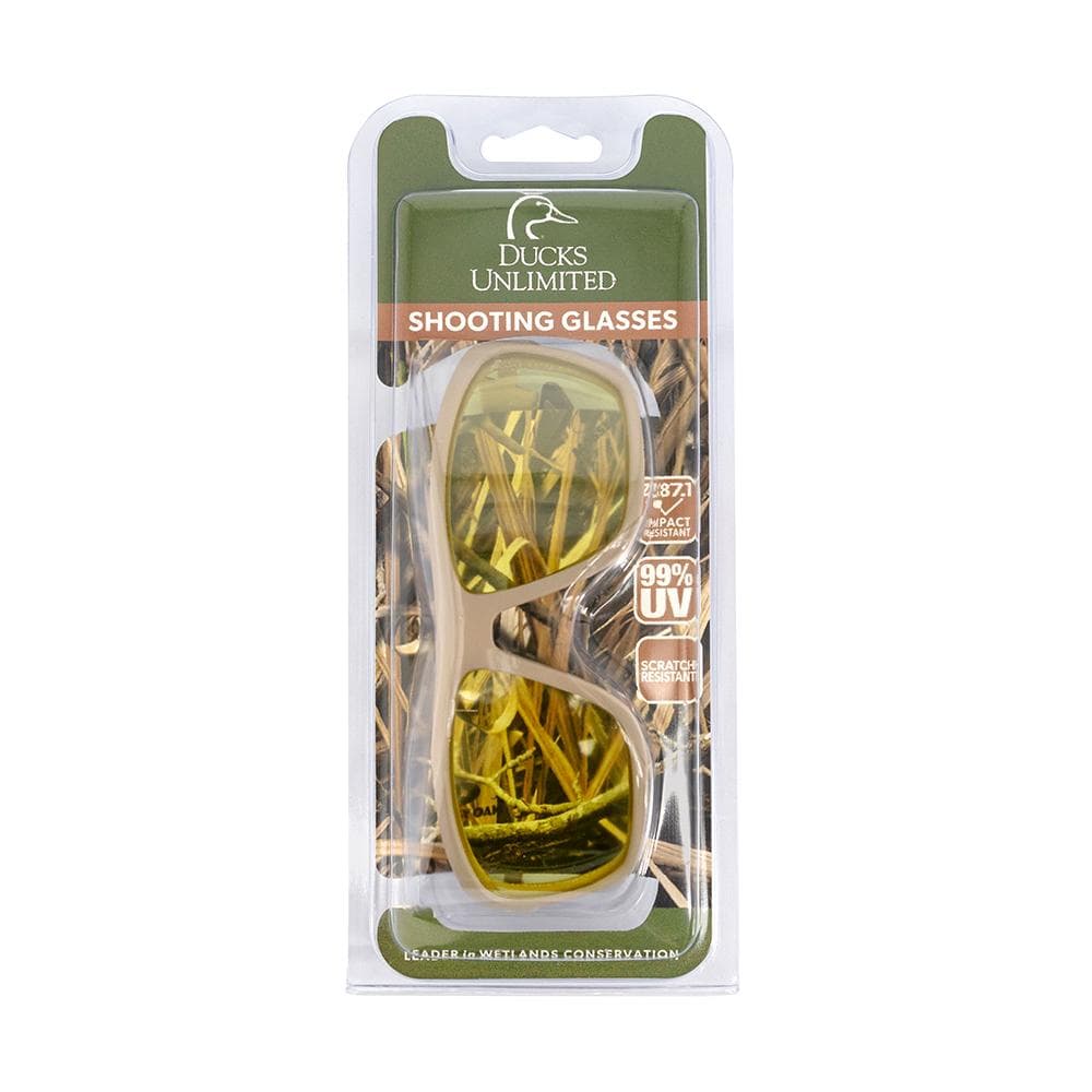 Ducks Unlimited Full-Frame Shooting Glasses Tan Frame with Amber Lens