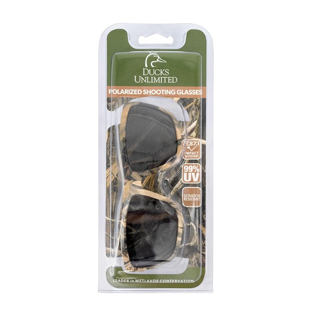 Ducks Unlimited Full-Frame Shooting Glasses Mossy Oak Frame Polarized Smoke Lens