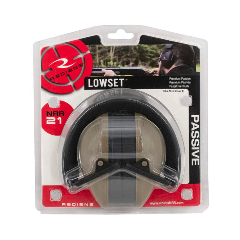 Radians Lowset Passive Ear Muff 21dB Tan