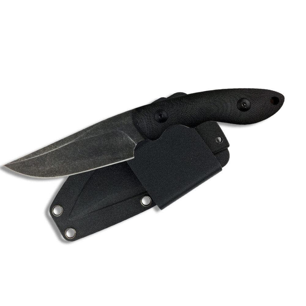 ABKT Elite Shadow Predator Fixed Knife 3-1/2" Drop Point Blade Black