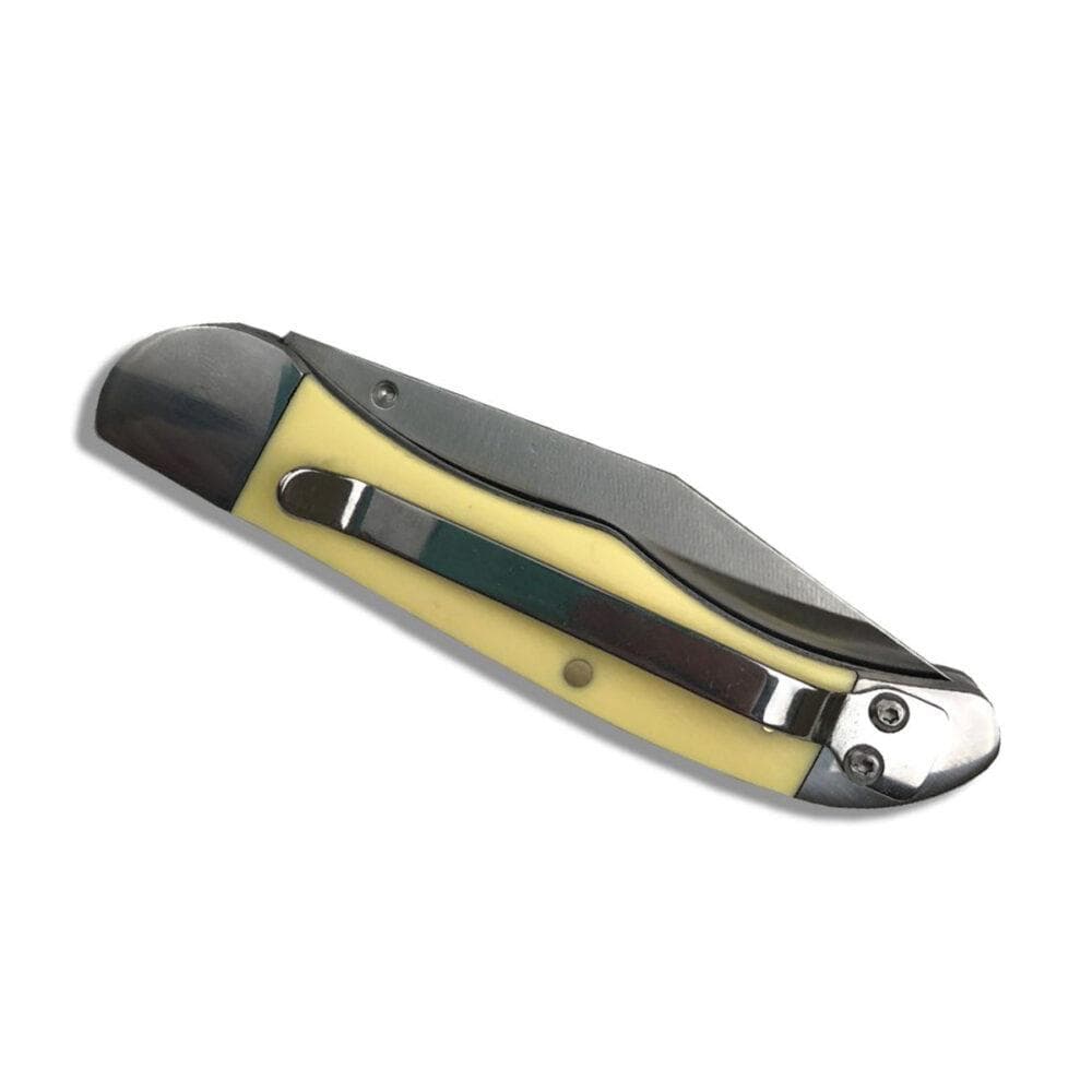 ABKT Roper LL Pecos Delrin Folding Knife 3" Clip Point Blade Yellow