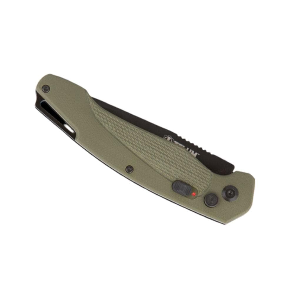 Telum Titan Tactical Automatic Folding Knife 4" Tanto Blade OD Green