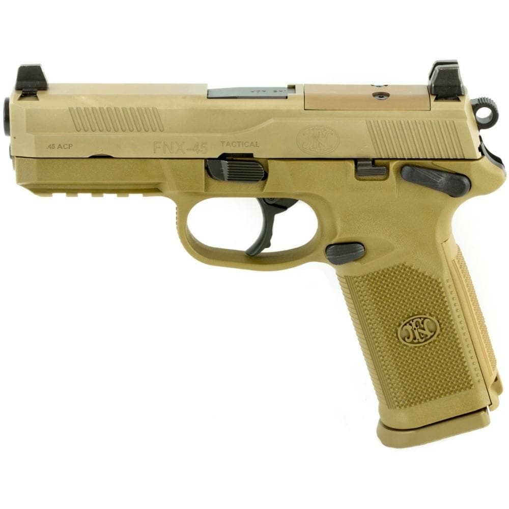 FN FNX-45 Tactical Handgun .45 ACP 10rd Magazines(2) 5.3" Barrel FDE Night Sights