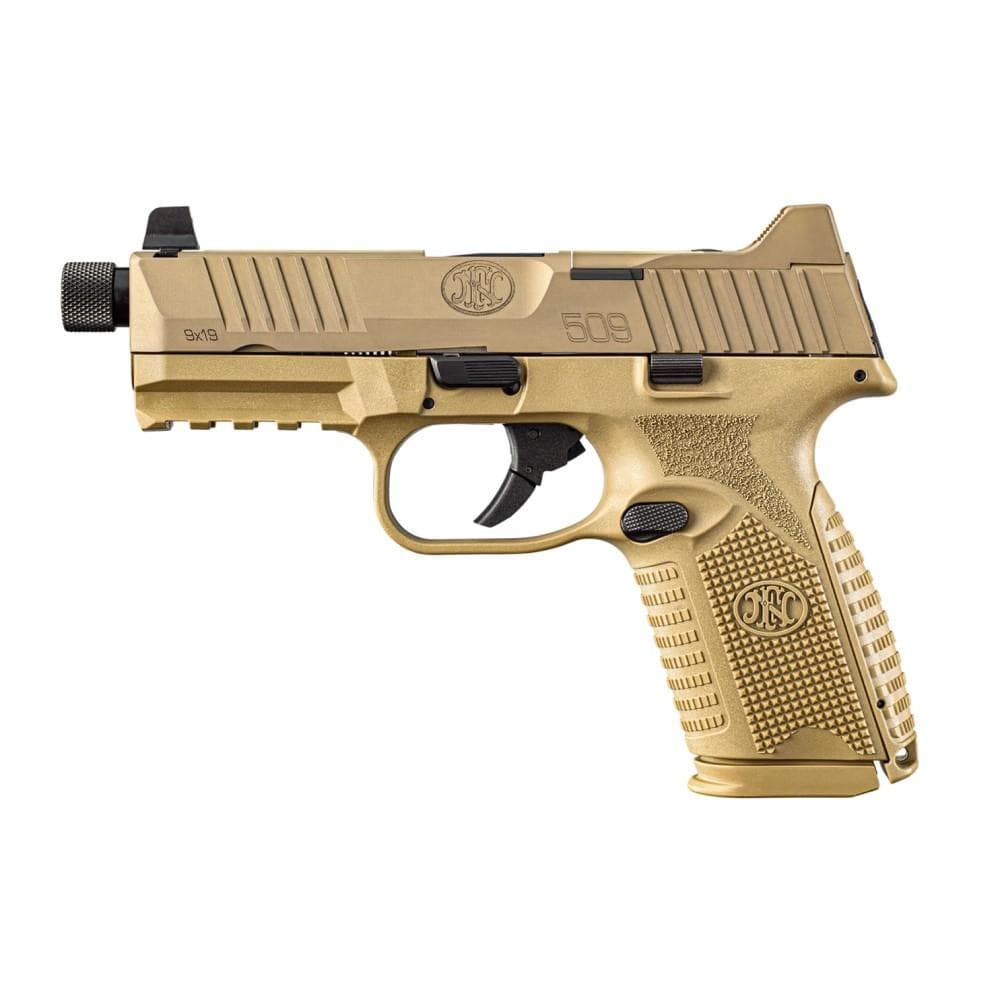 FN 509 Midsize Tactical Handgun 9mm Luger 10rd Magazines (2) 4.5" Threaded Barrel FDE NMS