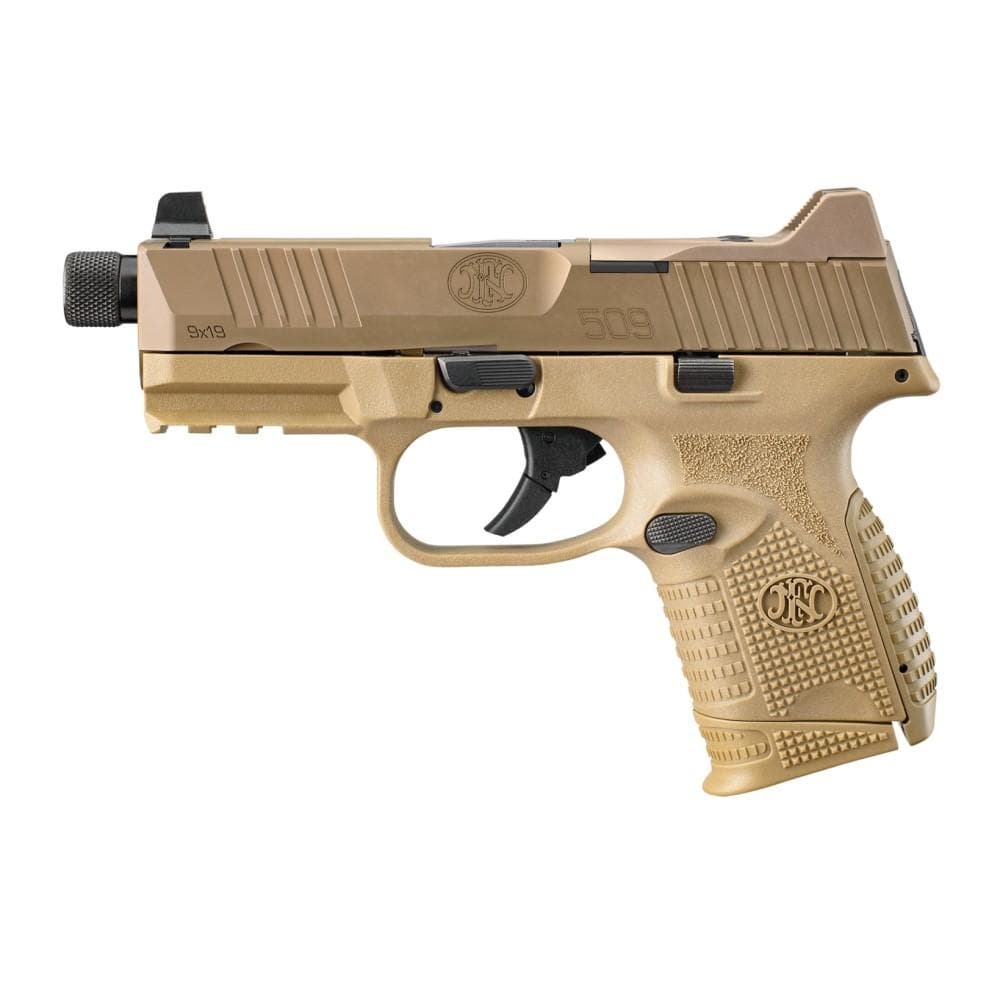 FN 509 Compact Tactical Handgun 9mm Luger 10rd Magazines (2) 4.32" Barrel FDE