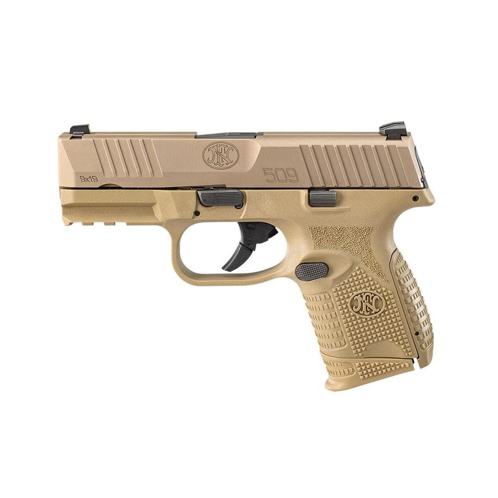 FN 509 Compact Handgun 9mm Luger 10rd Magazines (2) 3.7" Barrel FDE NMS