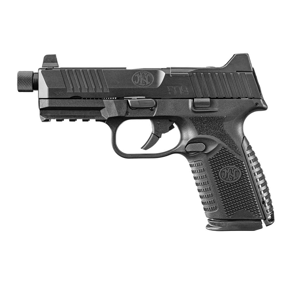 FN 509 Midsize Tactical Handgun 9mm Luger 15rd & 24rd Magazines (2) 4.5" Threaded Barrel Black NMS