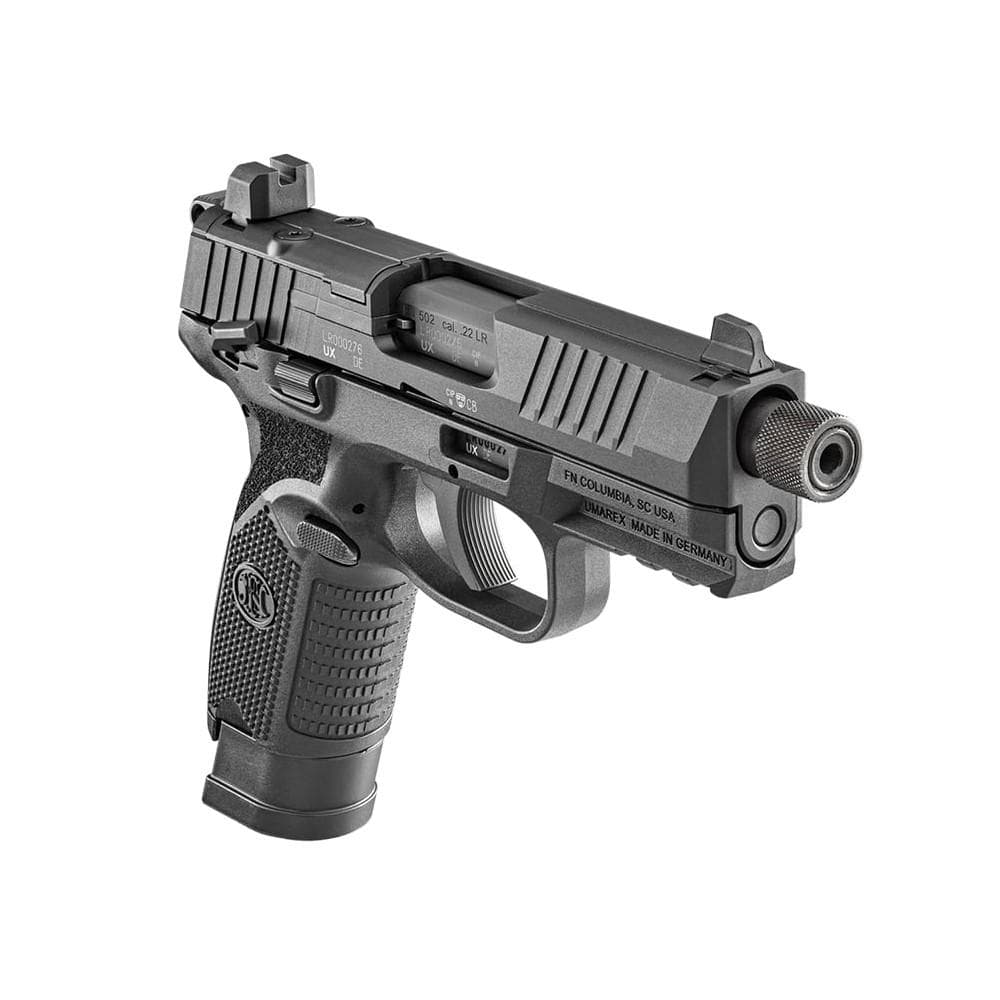 FN USA 502 Tactical Handgun .22 LR 10rd & 15rd Magazines (2) 4.6" Threaded Barrel Black