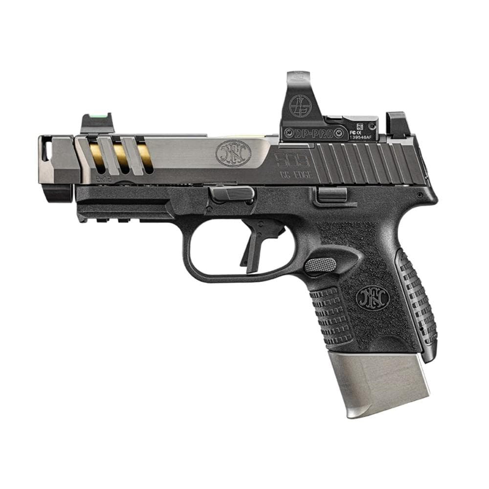 FN 509 CC Edge Handgun 9mm Luger 12rd (1) & 15rd (2) Magazines 4.2" Barrel Black NMS