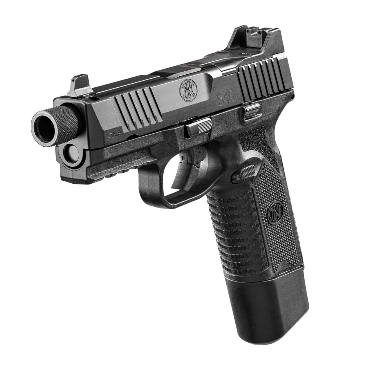 FN 545 Tactical Handgun 45 ACP 15rd & 18rd Magazines (2) 4.71" Threaded Barrel Black NMS Night Sights