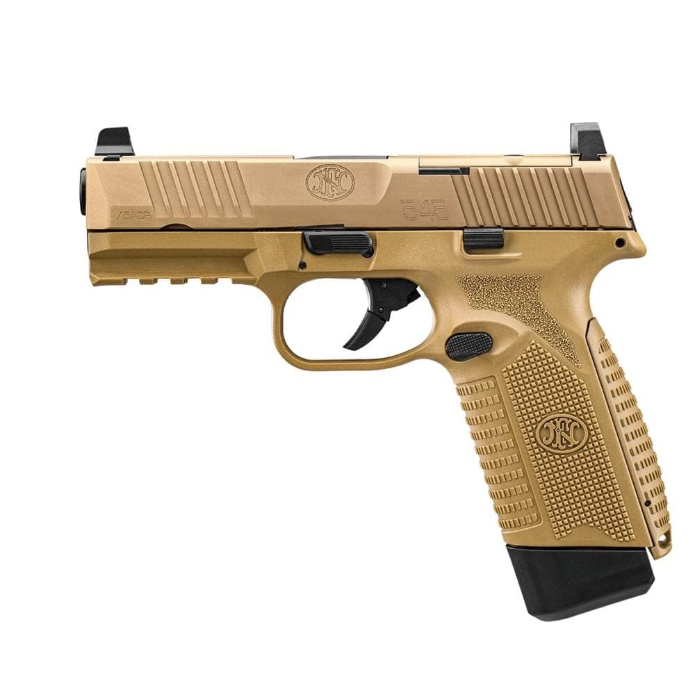 FN 545 MRD NMS Handgun .45 ACP 15rd Magazines (2) 4.1" Barrel FDE