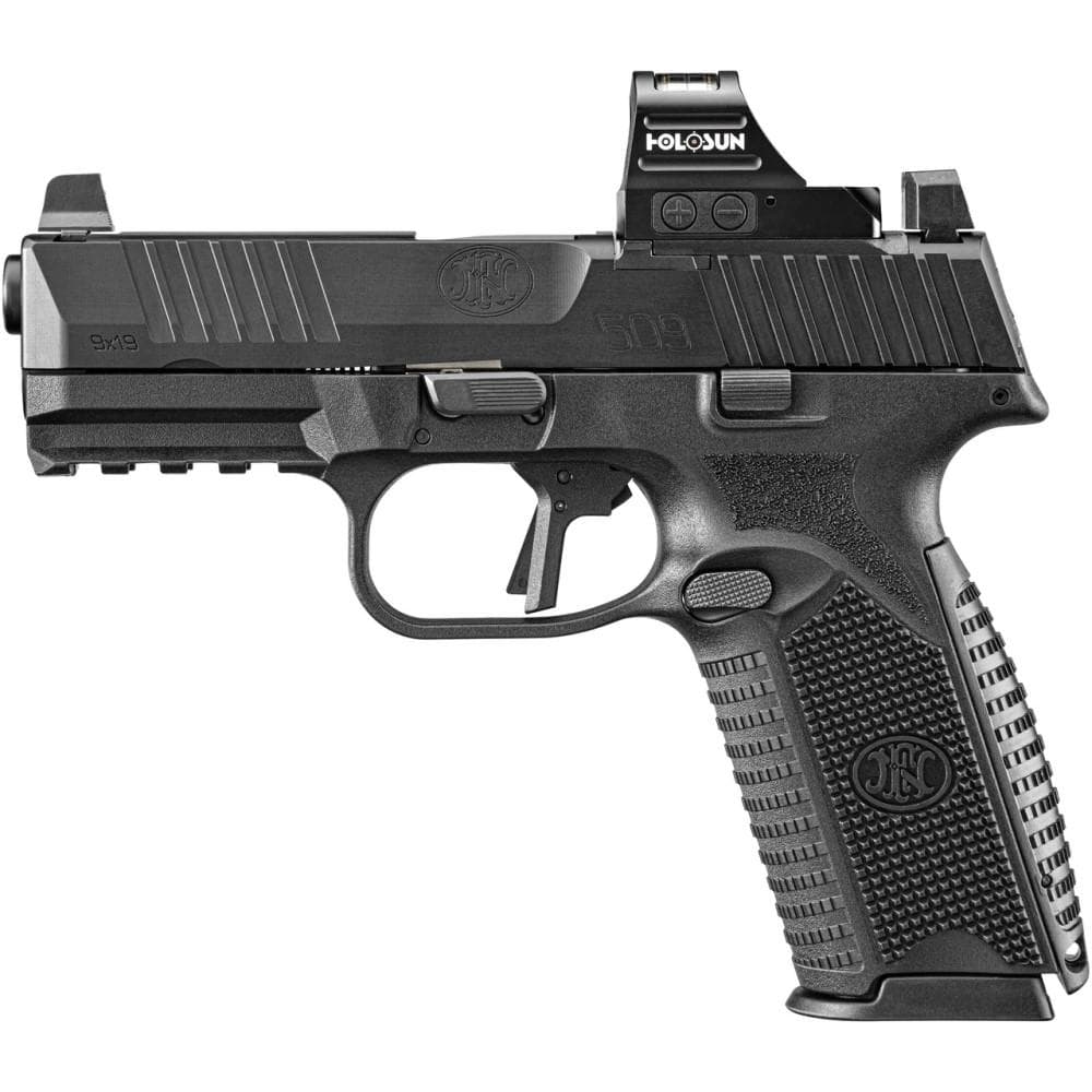 FN 509 Midsize MRD Handgun 9mm Luger 17rd Magazines (2) 4" Barrel Black with Holosun Red Dot